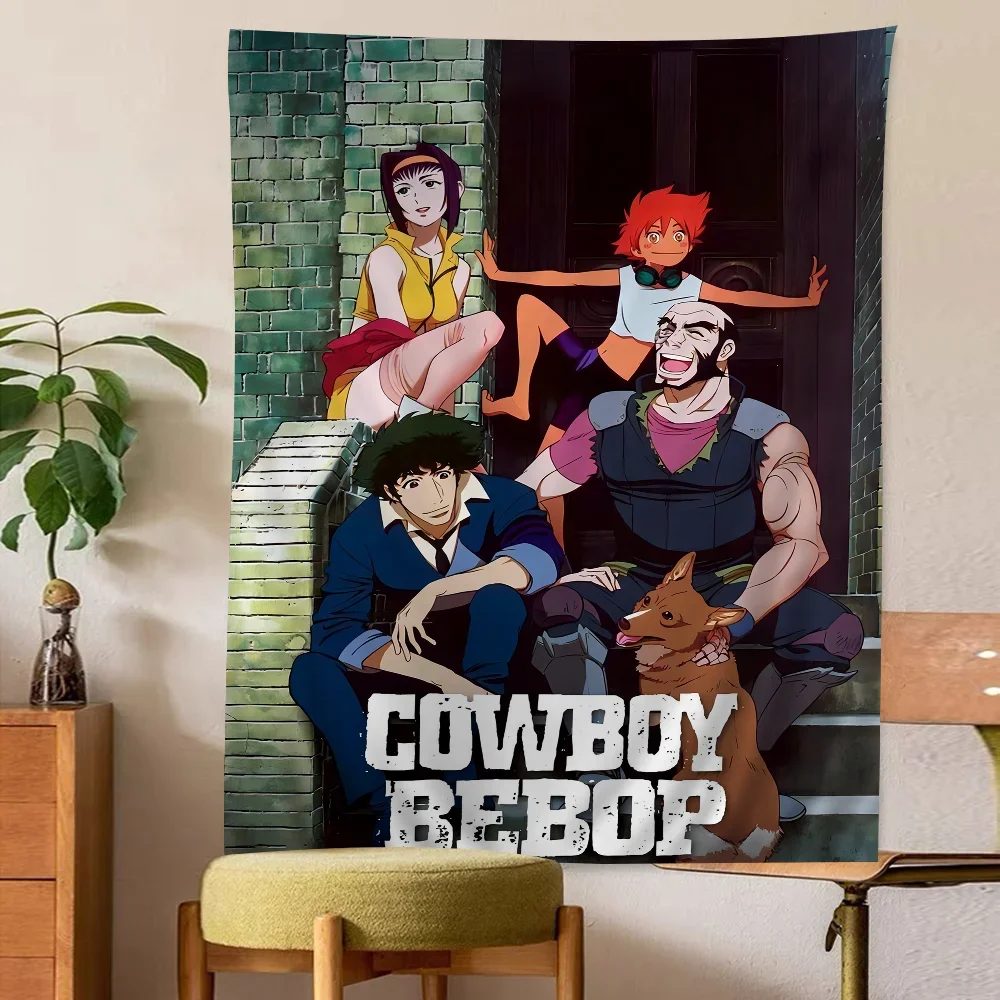 Anime Cowboy Bebop Tapestry Anime Tapestry Hanging Tarot Hippie Wall Rugs Dorm Wall Hanging Sheets