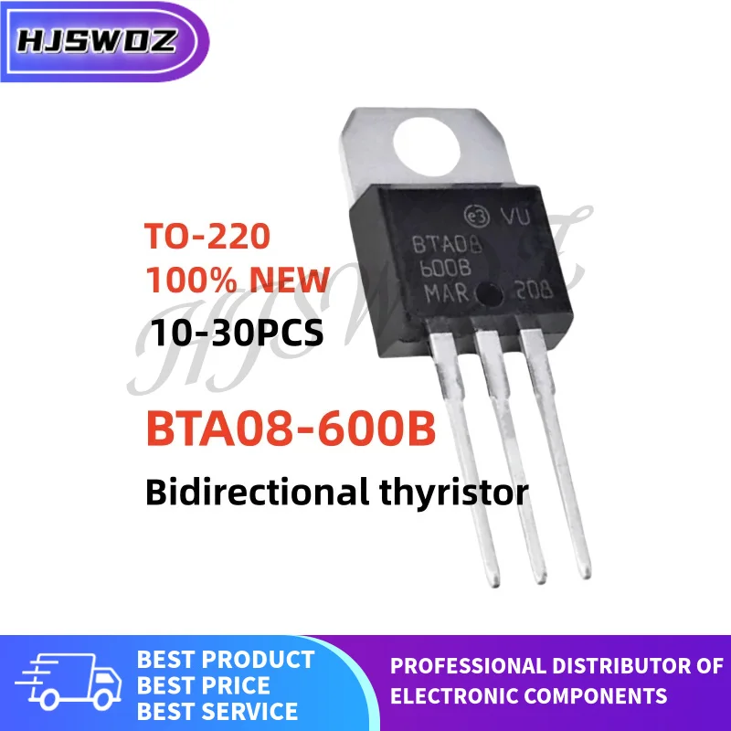 10~30pcs brand new BTA08-600B BTA08600B BTA08 600B TO-220 Bidirectional Thyristors In Stock