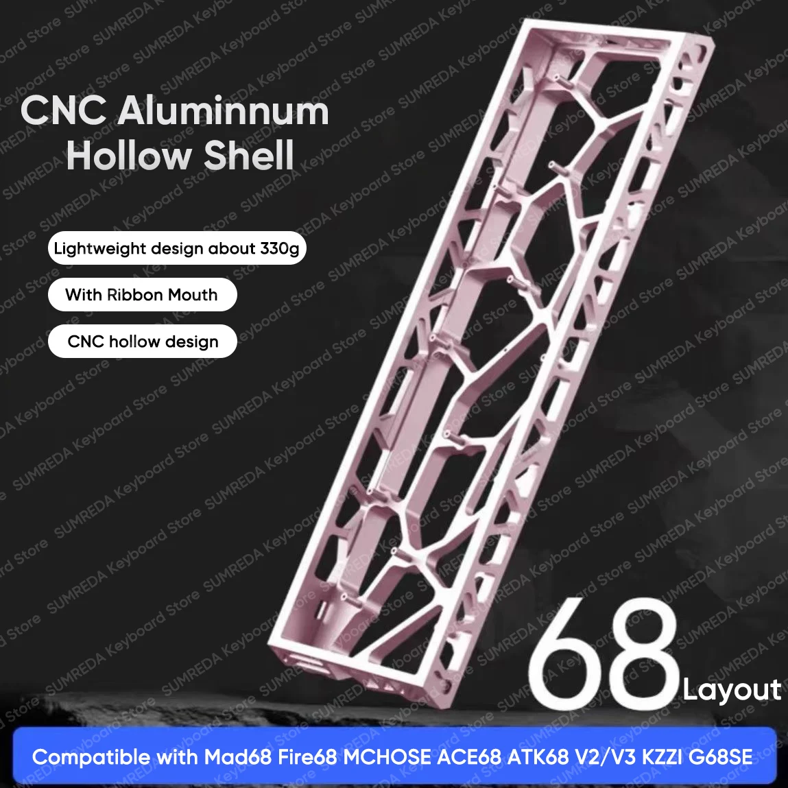 SUMREDA H68 Fire68 Mchose ACE68 Hollow Aluminum Keyboard Case