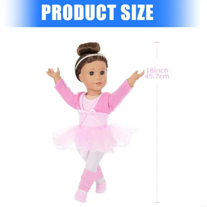 الأنيقة الباليه الأميرة توتو زي لـ 18 بوصة فتاة Dolls أزياء الرقص زي تغيير سهل لتغيير الأطفال A2UB