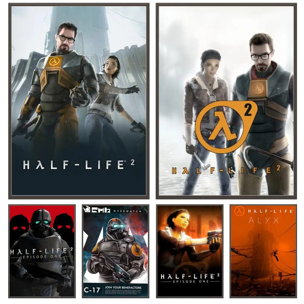 H-Half Life 2 Game Poster Versatile HD Waterproof Wall Art Self-Adhesive Decor for Any Space Ideal Gift