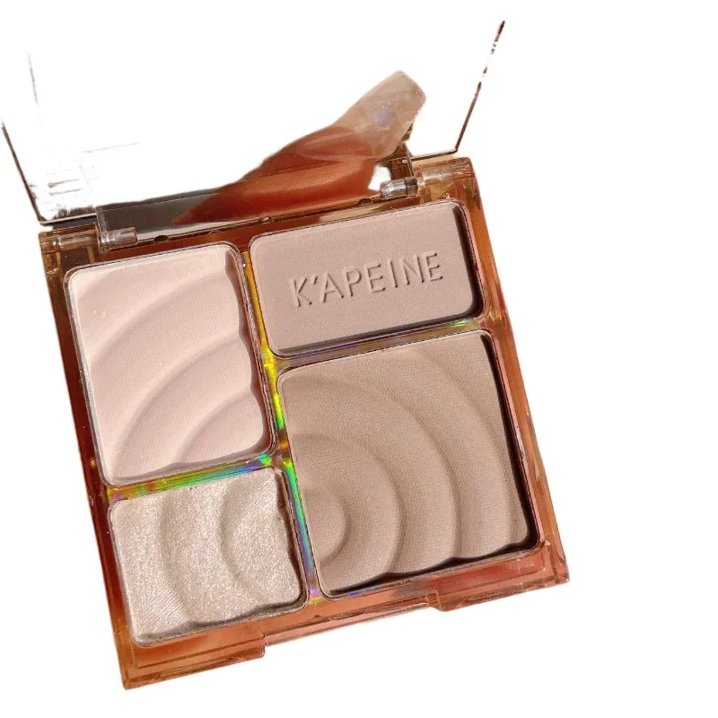 1Pc Matte Highlighter Bronzer Palette Gesicht Schattierung Pflege Pulver Langlebig Make-Up Gesicht Konturierung Schatten Kosmetik Wellen