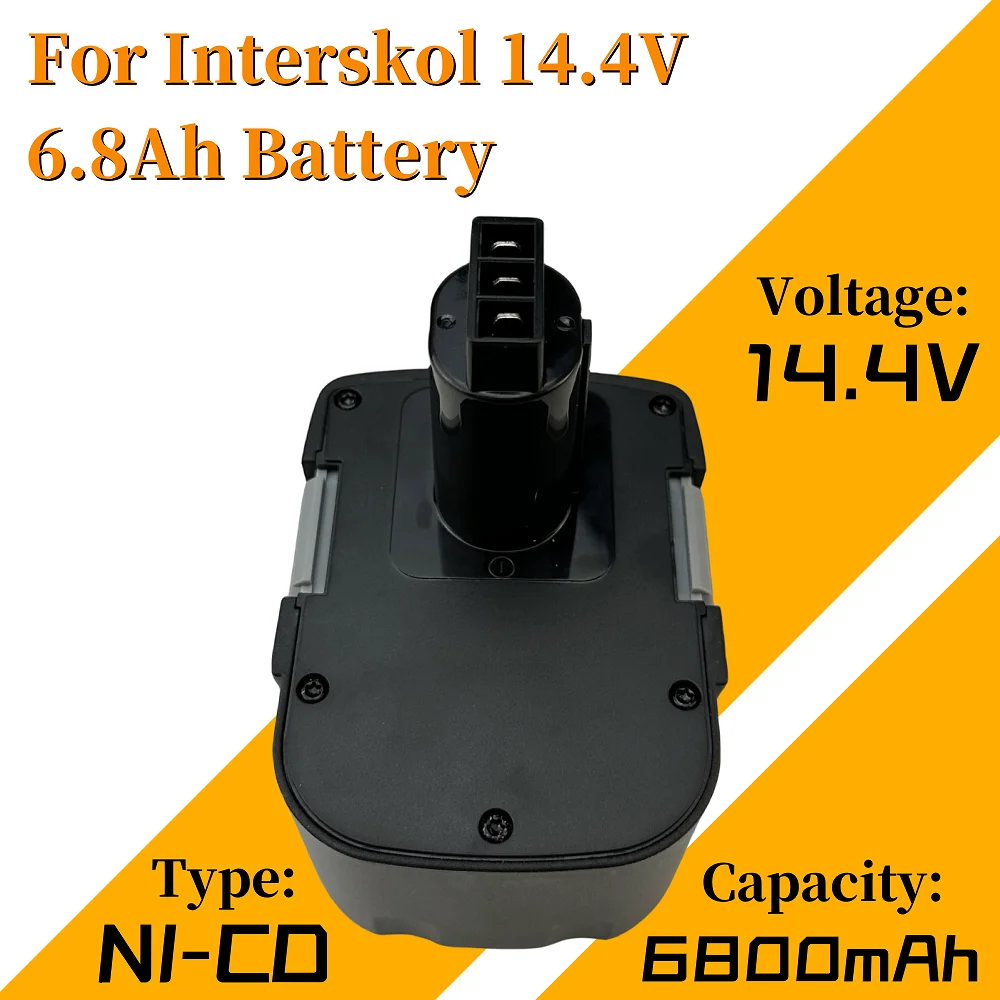 

14.4V 6.8Ah rechargeable power tool battery, suitable for Interskol H14.4 DA-18ER WU-18ER SD-18ER cordless drilling rig battery