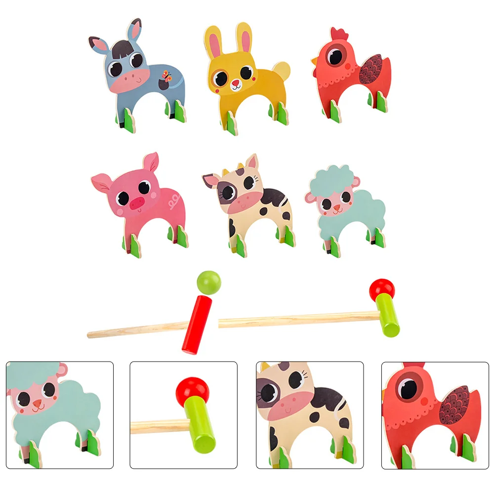 Animal Croquet Kids Interactive Toy Mallets Recognize Toys Sports Educational Preschool Games Wooden Children Gift