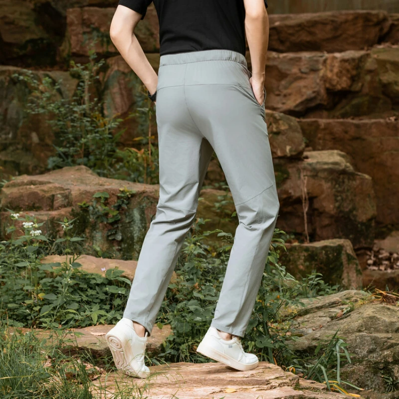 Pantalon Droit Extensible Confortable et Imperméable, Vêtement Décontracté à Taille artificiel astique, Idéal pour le Camping en Plein Air