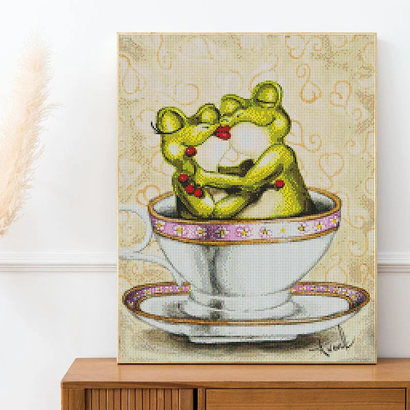 Diamand AB DIY Diamond Painting Kit Cartoon Animal Frog Toilet Full Square Round Embroidery Mosaic Cross Stitch Paint Home Decor