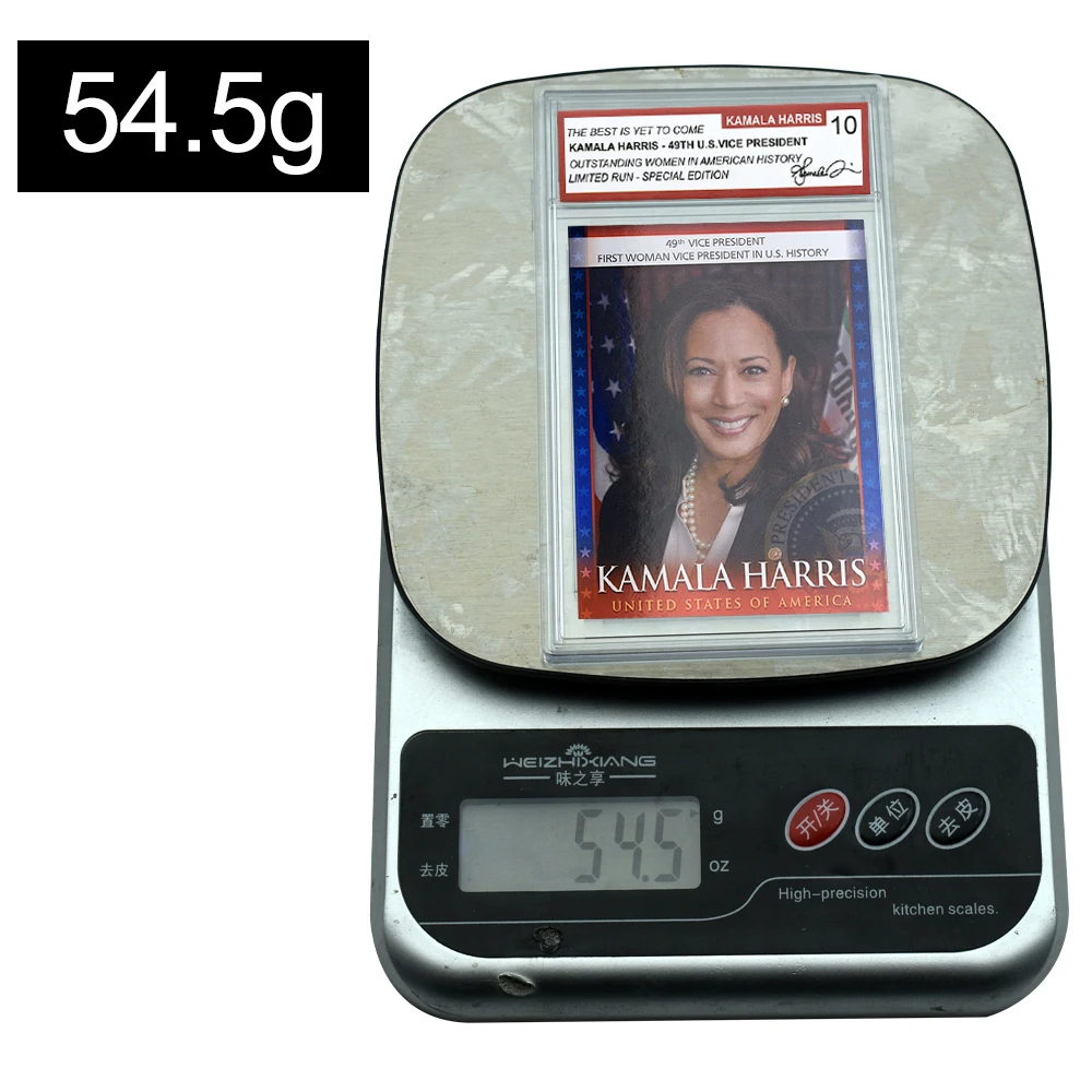 US 49th Vice President Kamala Harris Paper Rating Card in Shell Outstanding Female Representative 2024 Fans Collectibles