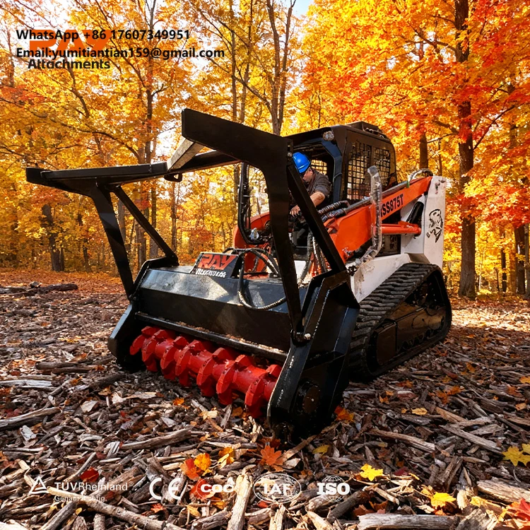 High Quality Mini Skid Steer Loader Forestry Mulcher Chipper Wood Shredder for Land Clearing Machine High Efficiency