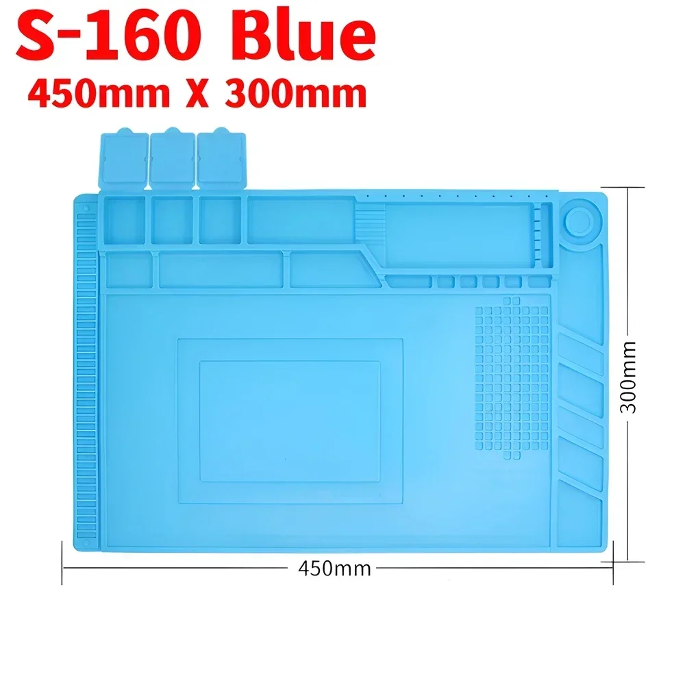 S-160 S-180 ESD Heat Resistant Soldering Mat Tools Silicon Heat Resistant Computer Phone Working Repair Pad Repair Platform Tool