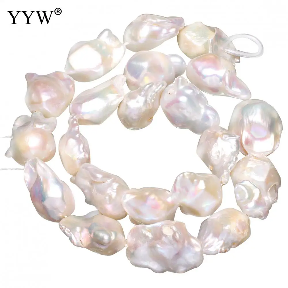 High Quality 20-30mm Natural Freshwater Big Pearl Baroque Irregular Teartail Pearl Natural White Hole 0.8mm Lady DIY Jewelry