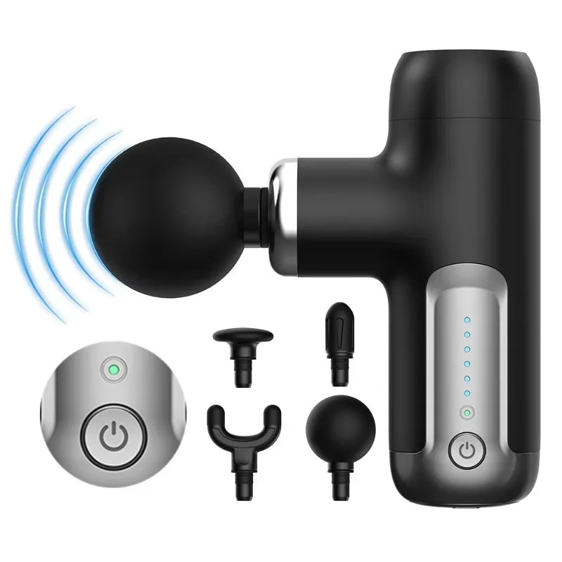 2024 Sport Cordless Percussion Mini Massage Gun Head Professional Relax Muscle Fascial Gun Deep Tissue Vibration Massage Gun