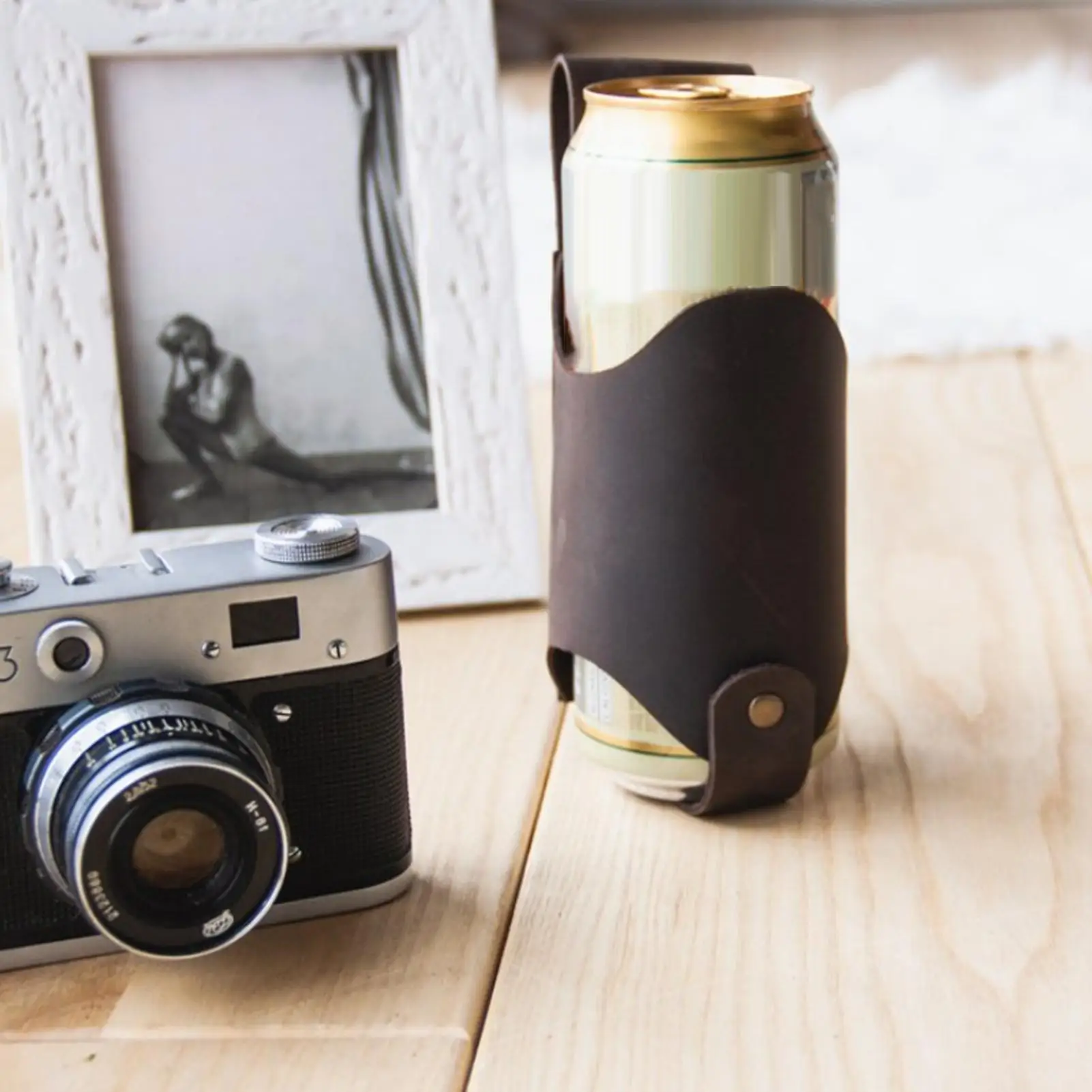 Portable Leather Beer Bottle Waist Beer Belt Bag Handy Wine Bottles Beverage Holder Drink Bottle Case Cover for Outdoor Picnic
