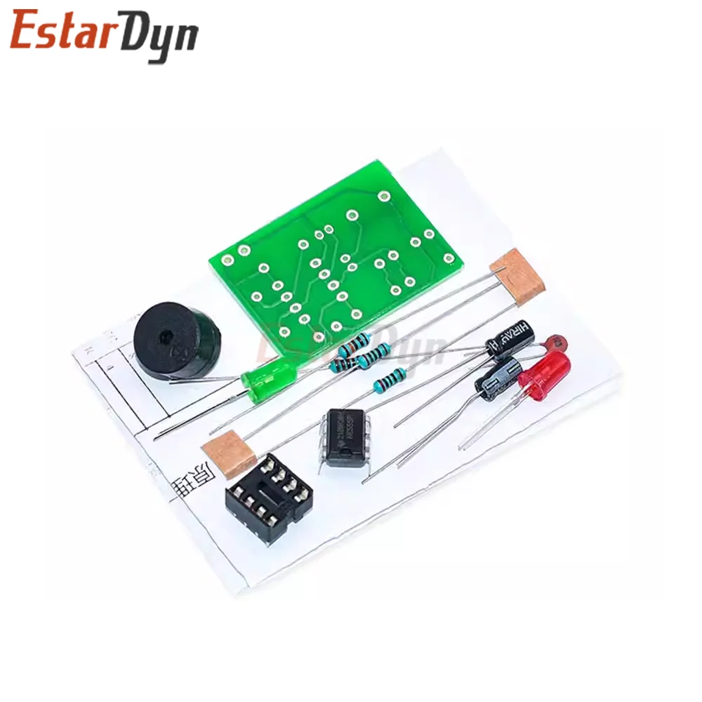 NE555 Astable Multivibrator Kit NE555P Non-stable Circuit Dual Flash Light Electronic DIY Teaching and Training