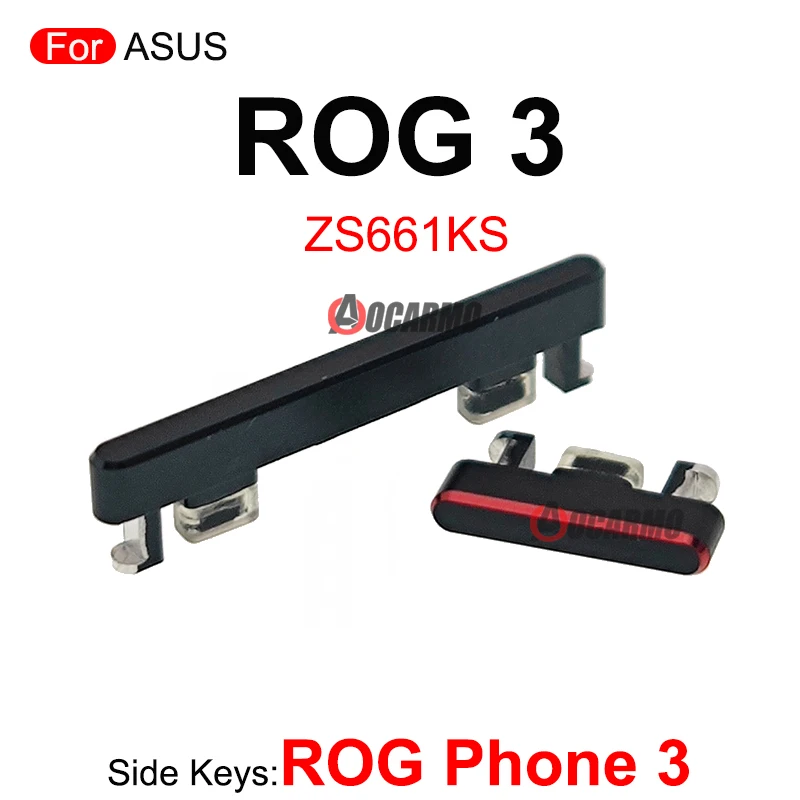 Power On OFF Volume Buttons Side Keys For ASUS ROG Phone 2 3 5 ROG2 ROG3 ZS660KL ZS661KS ZS673KS Replacement Part Black Red Blue