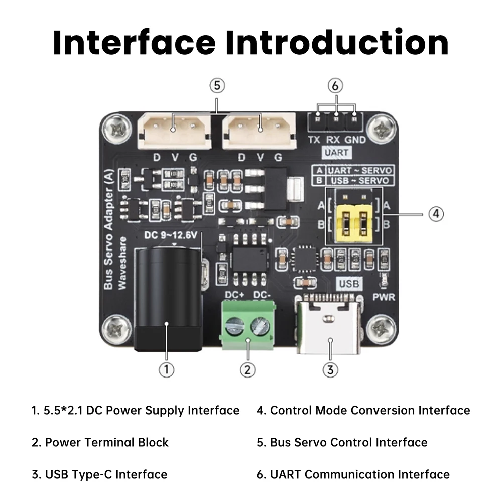

Bus Servo Integrates Servo Power Supply Control Circuit Adapter Applicable Module For Raspberry Pi UART ST/SC Series Ser Robots