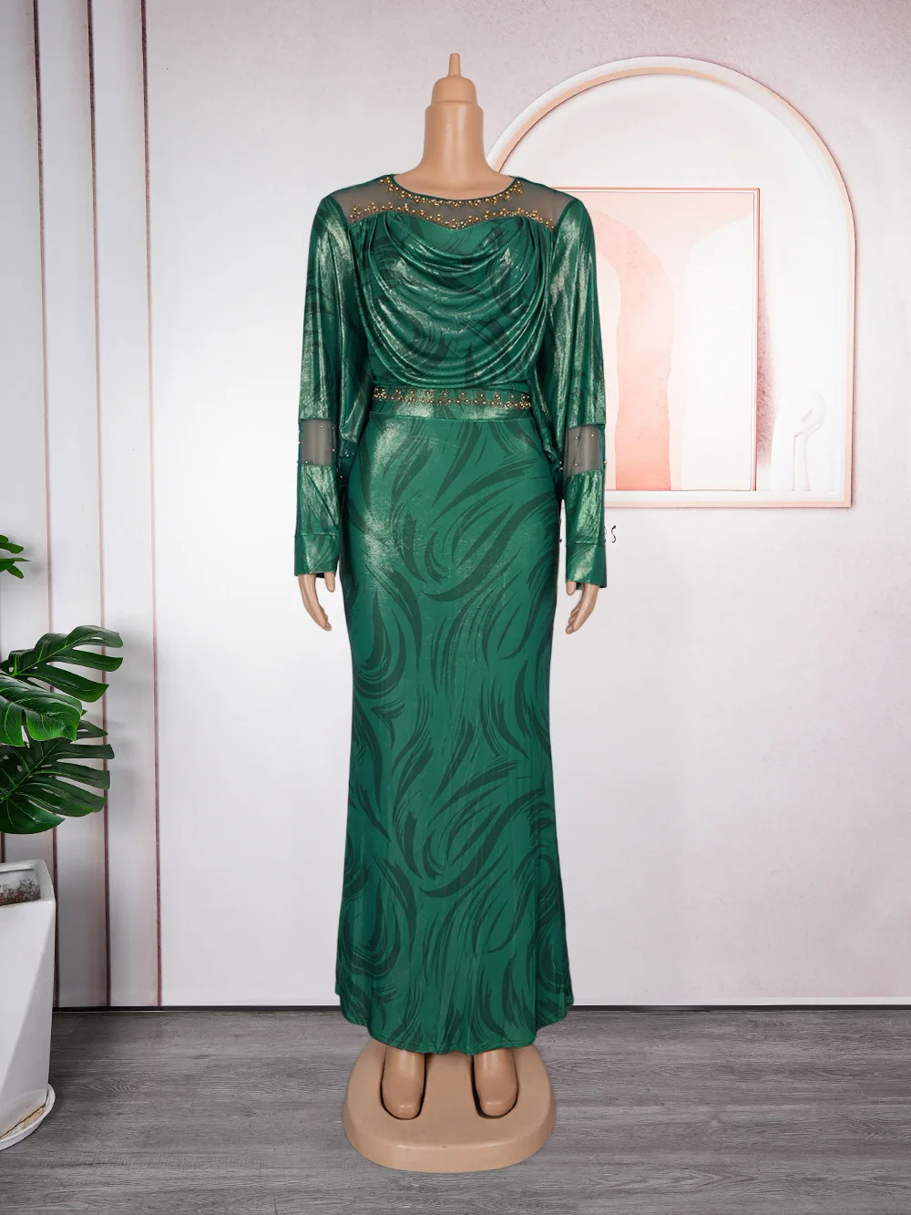 

Luxury Diamonds African Dresses for Women New Africa Clothing Plus Size Wedding Evening Party Dress Dashiki Ankara Outfits Robe