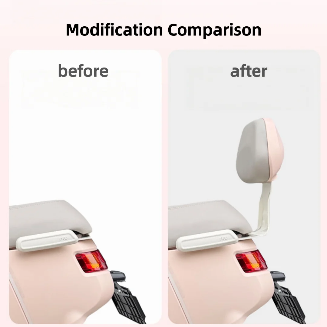 For NIU new MMT electric scooter integrated seat dedicated rear backrest cushion, no-drill retrofit parts