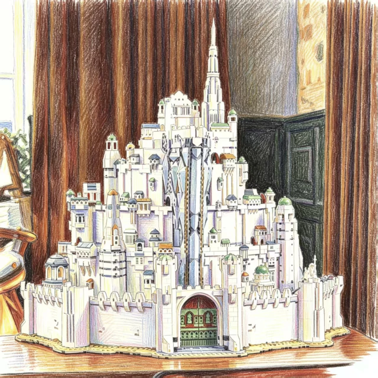 Nouveau Blocs de Construction Château Blanc Mystique 3D (8278 pièces) - Modèle de Puzzle Populaire 2026 pour Ornement ou Cadeau d'Anniversaire