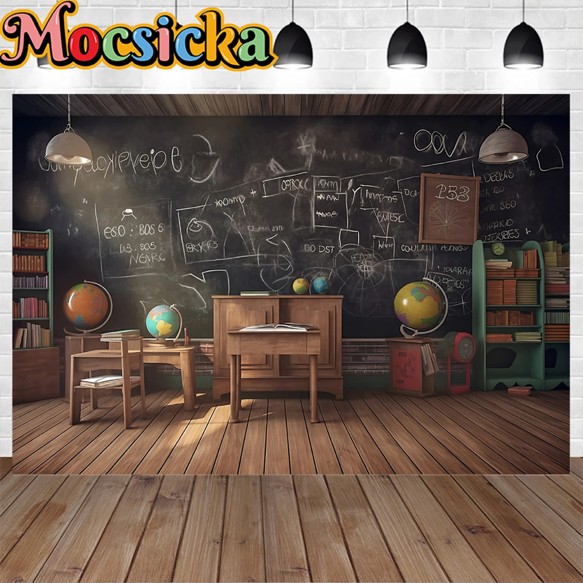 Children Baby Back To School Backdrop Blackboard Party Decor Classroom Photography Background for Student Kid Cake Smash Studio