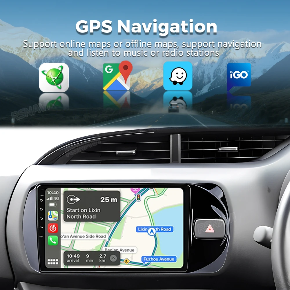 التوصيل والتشغيل أندرويد 15 Carplay لتويوتا فيتز 3 XP130 2014 - 2019 راديو السيارة الوسائط المتعددة مشغل فيديو الملاحة لتحديد المواقع ستيريو