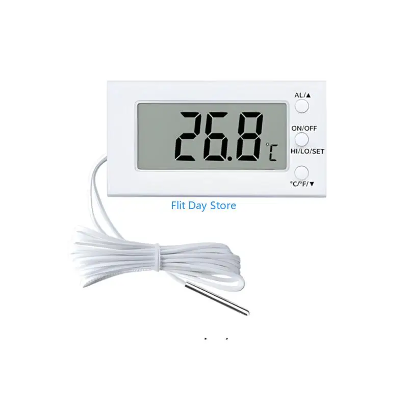 F92C Two Way Warning Digital Temperature Meter For Food Safety And Lab Application Waterproof Probe 50 300℃ Display