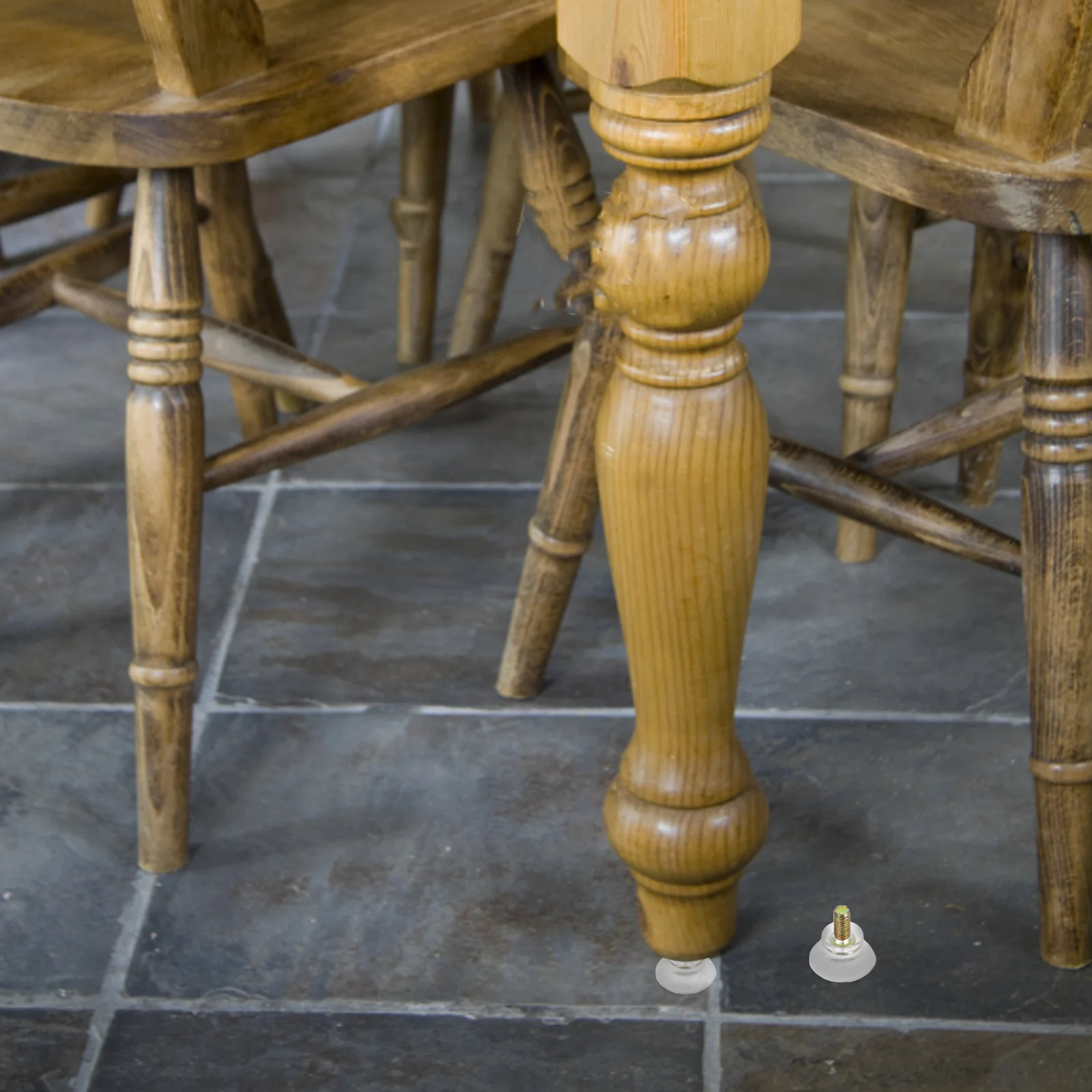 

10Pcs Screw-on Furniture Pads Glass Support Transparent Strong Suction Cup No Drill Floor Protectors for Wood Legs Chairs Tables