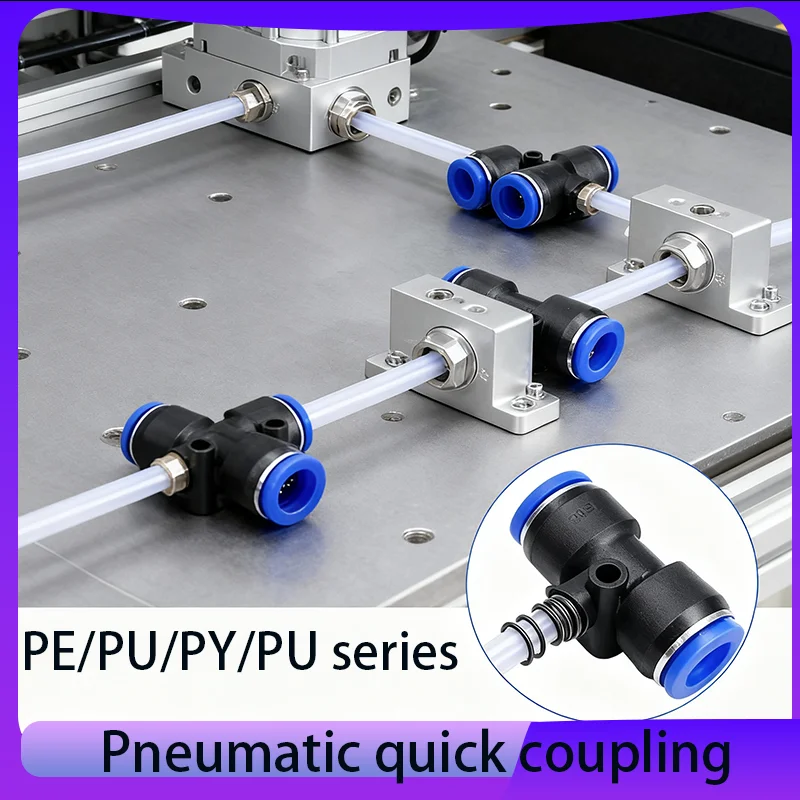 

1~30pcs PU tracheal outer diameter 4mm 6mm 8mm 12mm 14mm 16mm quick connector PE/PV/PY/PU series