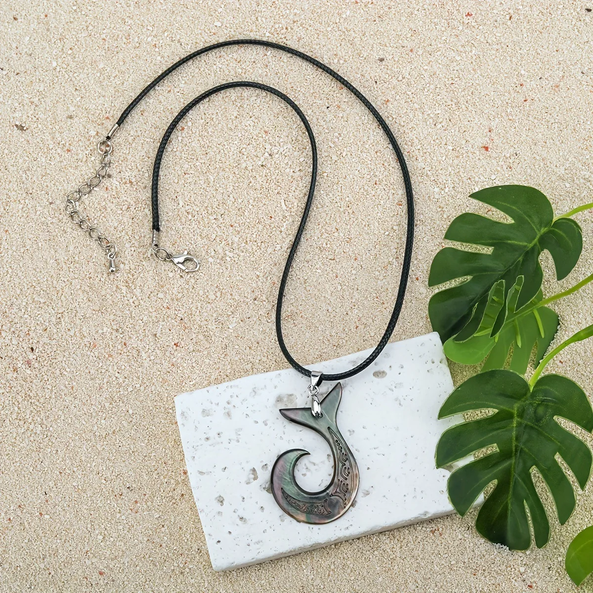 هاواي نمط الطبيعية أم اللؤلؤ شل قلادة منحوتة حورية البحر ذيل بولينيزيا سحر لصنع المجوهرات عقد دي اي واي القرط