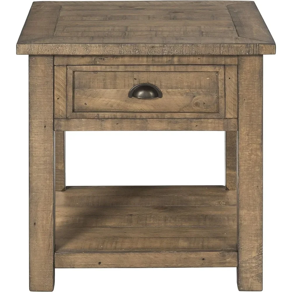 Monterey Massivholz Beistell tisch zurück gefordert natürlich, 24 "d x 24" w x 24 "h, Wohnzimmer, Haushalt