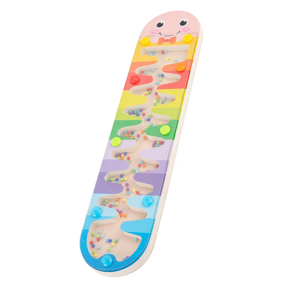 Juguete de madera con forma de reloj de arena arcoíris, diseño de superficie lisa, educativo portátil, juego feliz, juguetes Montessori para bebés