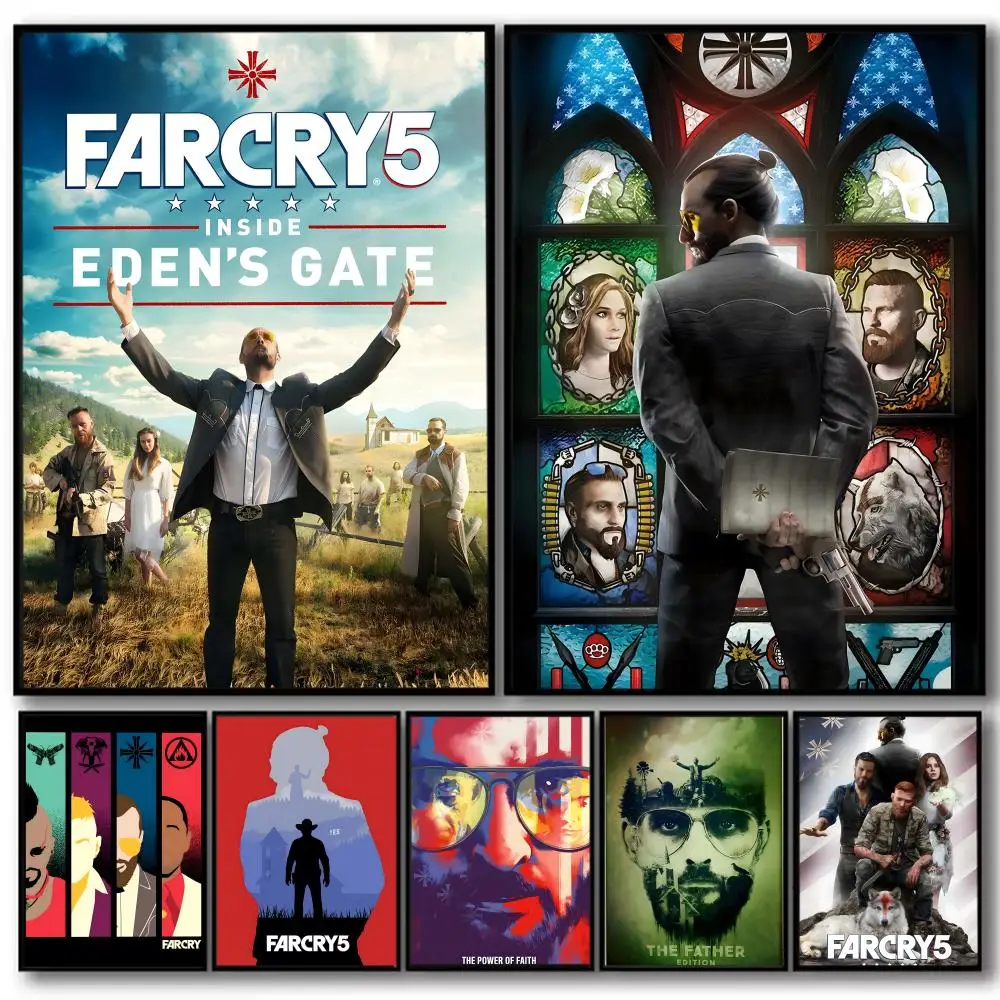 Game Of F-Far Cry Five Gemälde, Kalligraphie, Baumwoll-Leinwand, Wandkunst, Poster, hochwertige Dekoration, Gemälde für Wohnzimmer, Heimdekoration