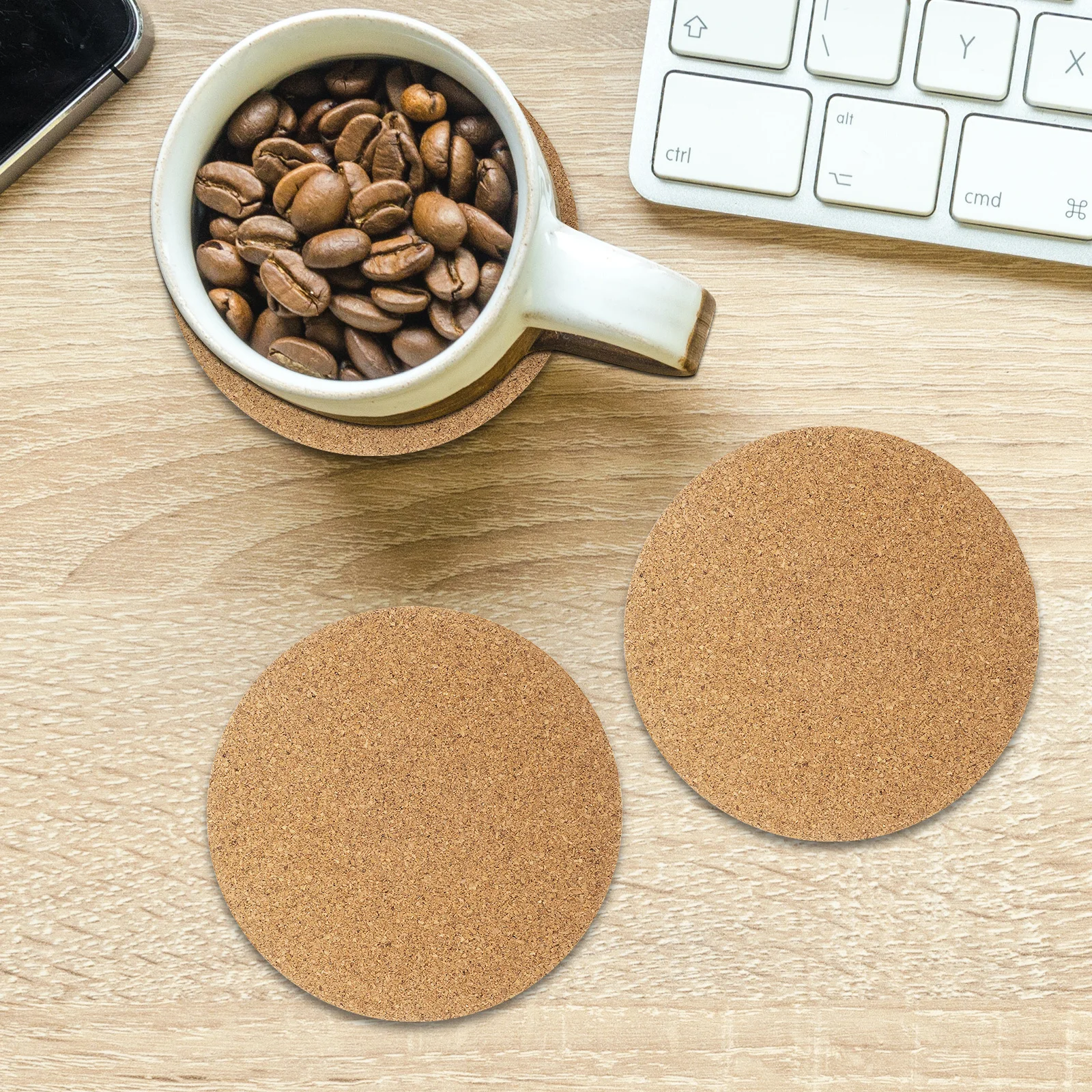 

8pcs Cork Coasters For Plants Round Plant Saucers Waterproof Drip Tray Indoor Planter Mats Flowerpot Base Cup Coaster Desk