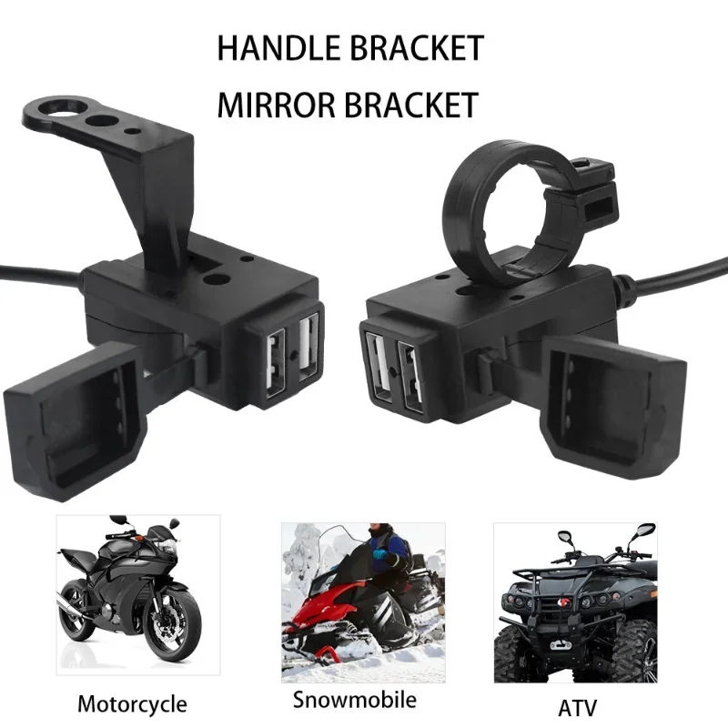 Podwójny port USB wodoodporna kierownica motocykla ładowarka 5V 1A/2.1A Adapter gniazdo zasilania do telefonu akcesoria Moto 12V-24V