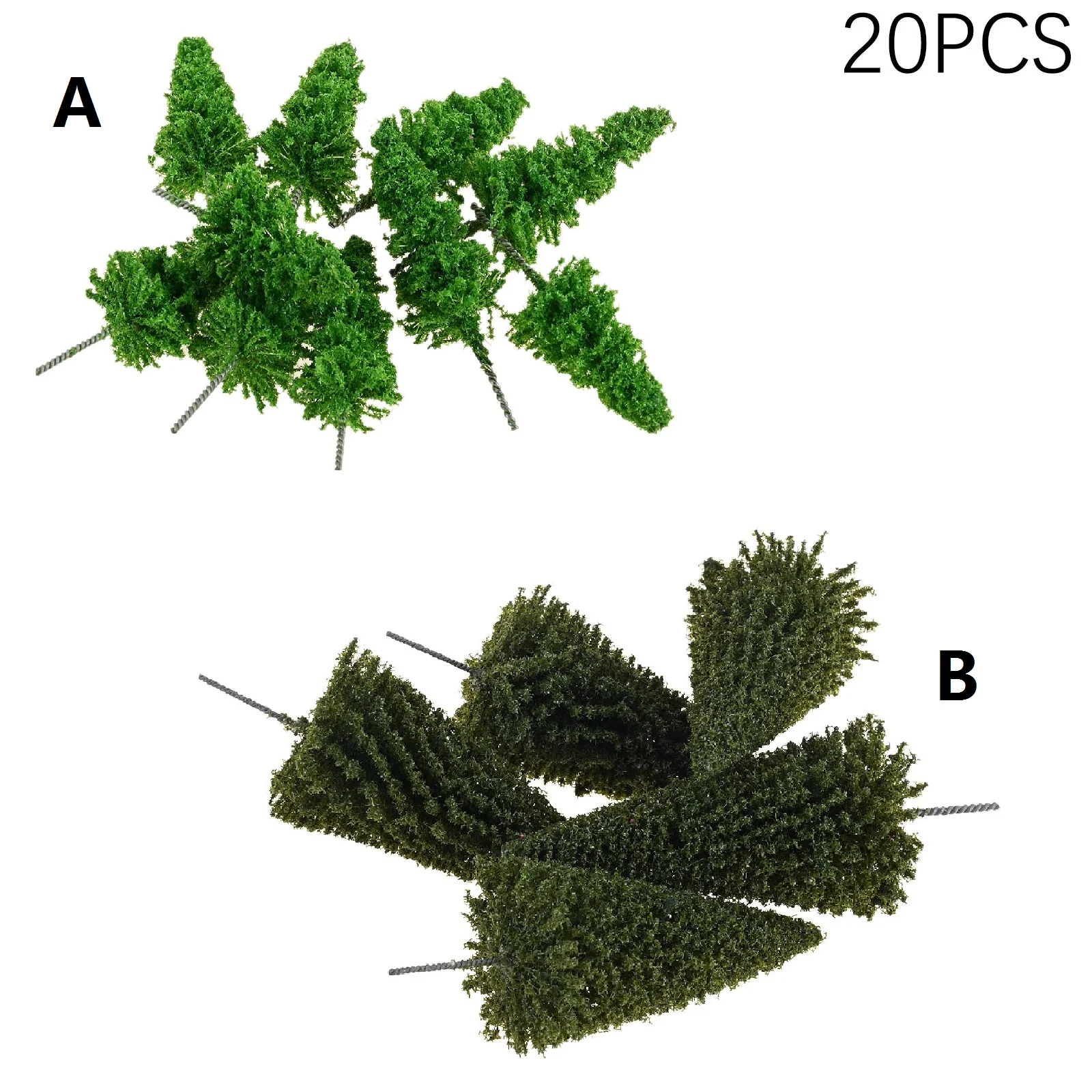 20Pcs Model Trees 5.4/10.9cm Mini Snow Pine Green Scenery Landscape Diorama Trees Mixed Model for Road Architecture Building DIY