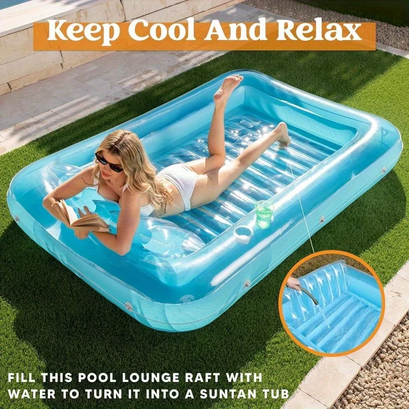 JOYFY Inflatable Tanning Pool Lounger Float 85