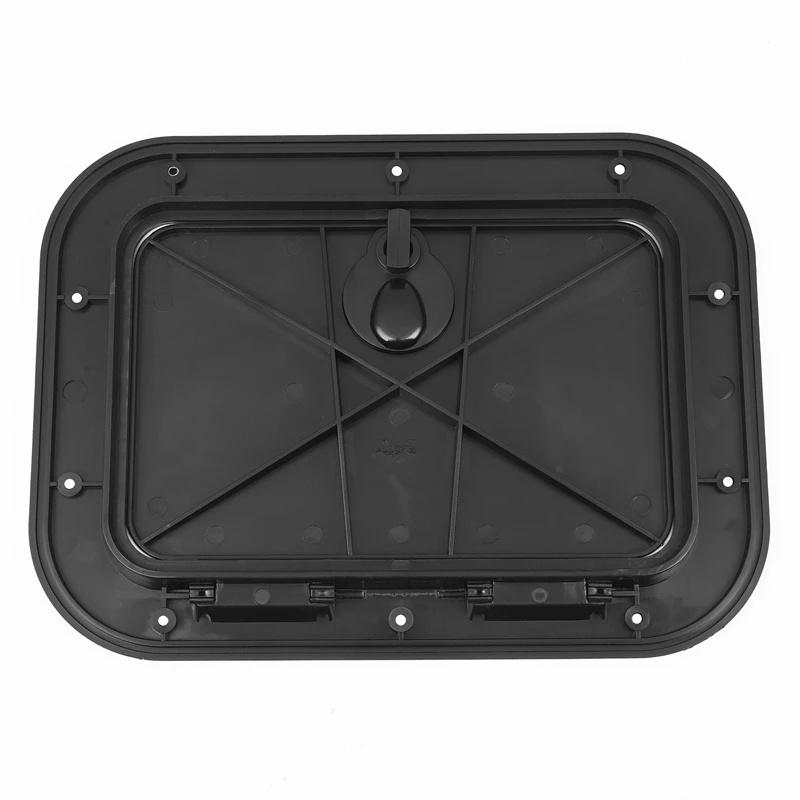 Marine Deck Plate Access Cover Pull Out Inspection Hatch with Latch for Boat Kayak Canoe, 14.96 x 11.02 Inch / 380 x 280mm -Blac