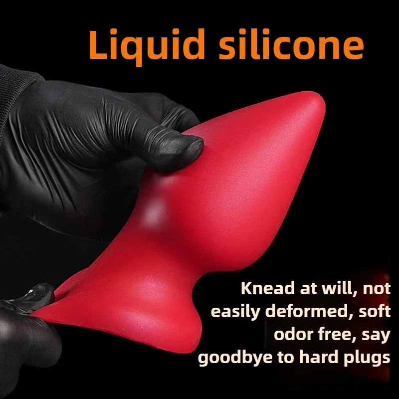 S-XXXL Huge Anal Plug Liquid Silicone Soft Conical Butt Plug Big Anal Dildos for Women Men G-spot /prostate Massage 18+ Sex Toys view 4