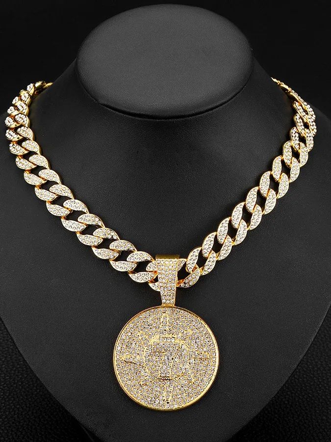 

Large Hip Hop Custom Mens Iced Out Pendants Cuban Link 20mm Chain Medals Necklace Hiphop Jewelry