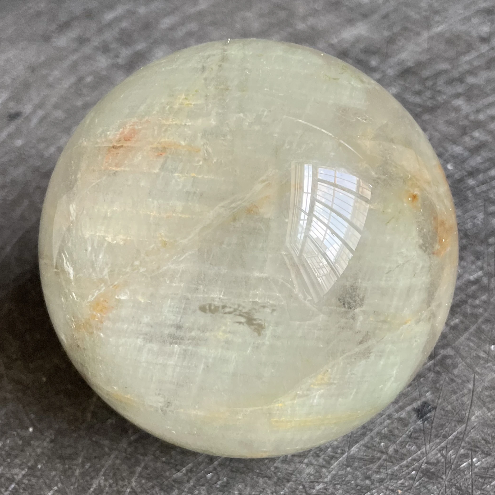 611g Natural Crystal Ball Green Phantom Decoration Polished Quartz Sphere Reiki Healing