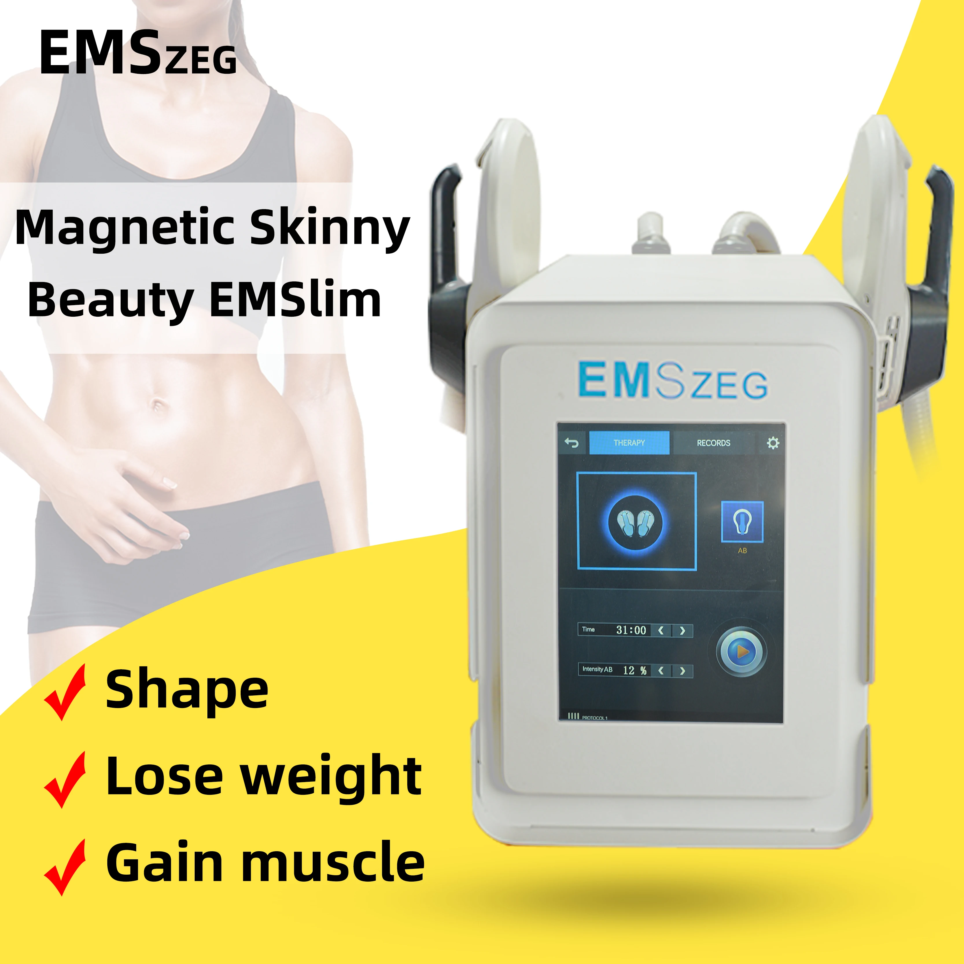 GZAI EMS Slimming machine RF Muscle Building stimulator Hip lift EMSzero Shaping and fat removal equipment