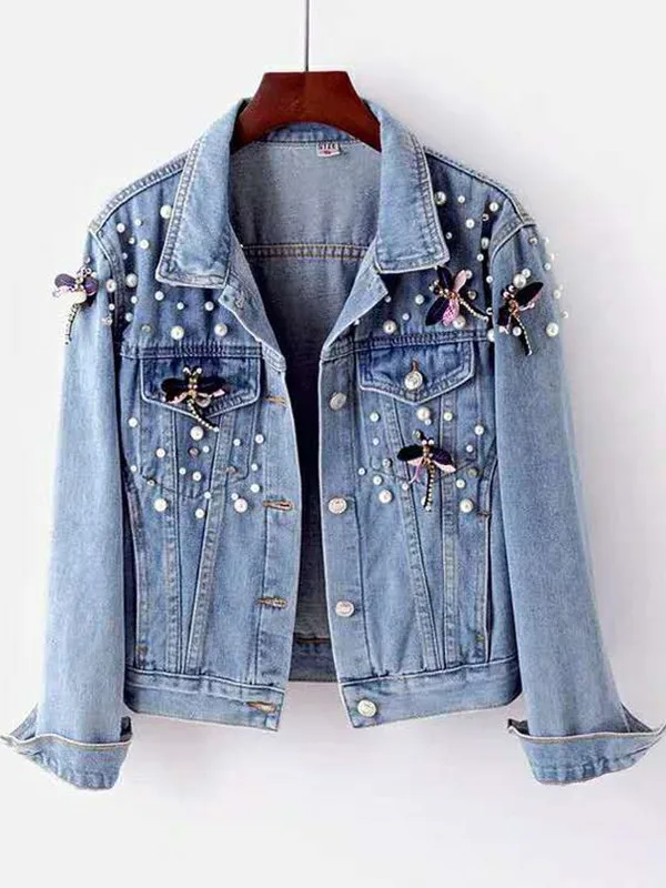 

Fashionable Embroidered Trendy Denim Jacket Women's Loose Short Korean Style Student Petite 2025 New Elegant Versatile