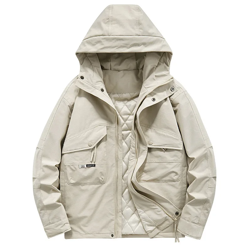

New Winter Men Outdoor Windproof Rainproof Hooded Casual Down Jackets Fashion Man Thicker Warm Parkas Male Winter Coats Size 5XL