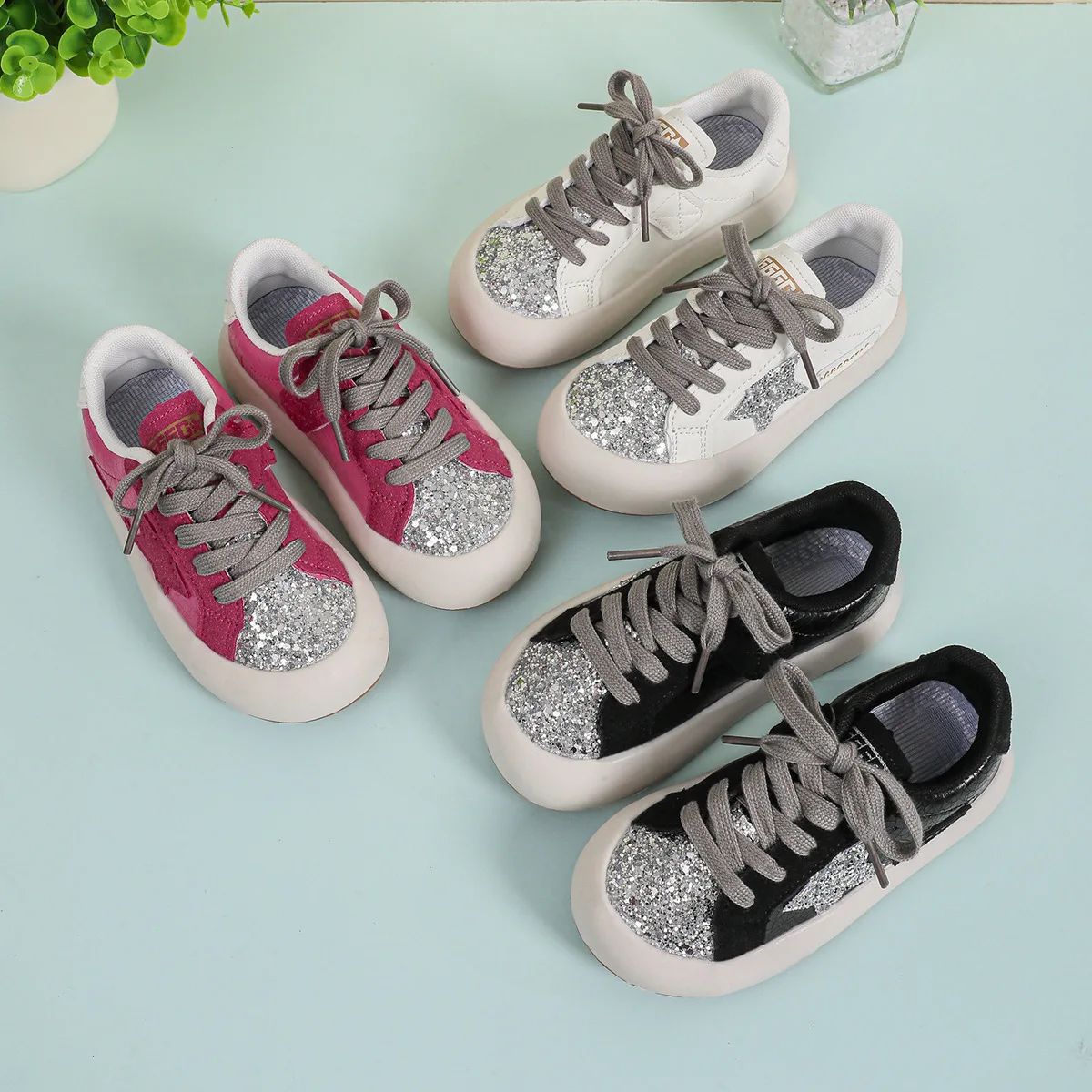 Lace-up Sports Shoes Children\'s 2024 Autumn Fashion Flat Casual Shoes Girls\' Non Slip Lightweight Flats Soft Sole Zapatillas