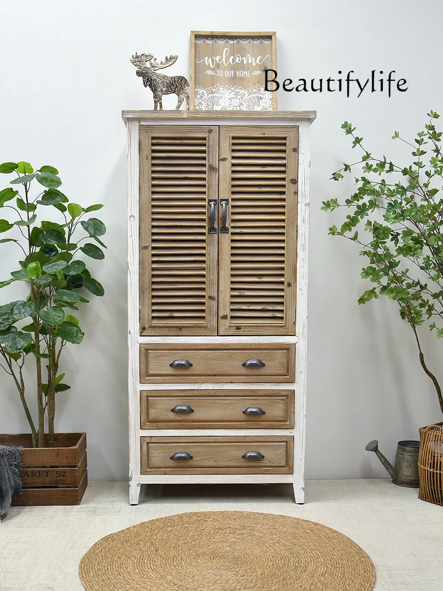 Nordic Antique Blinds Entrance Cabinet Household Minimalist Storage Cabinet