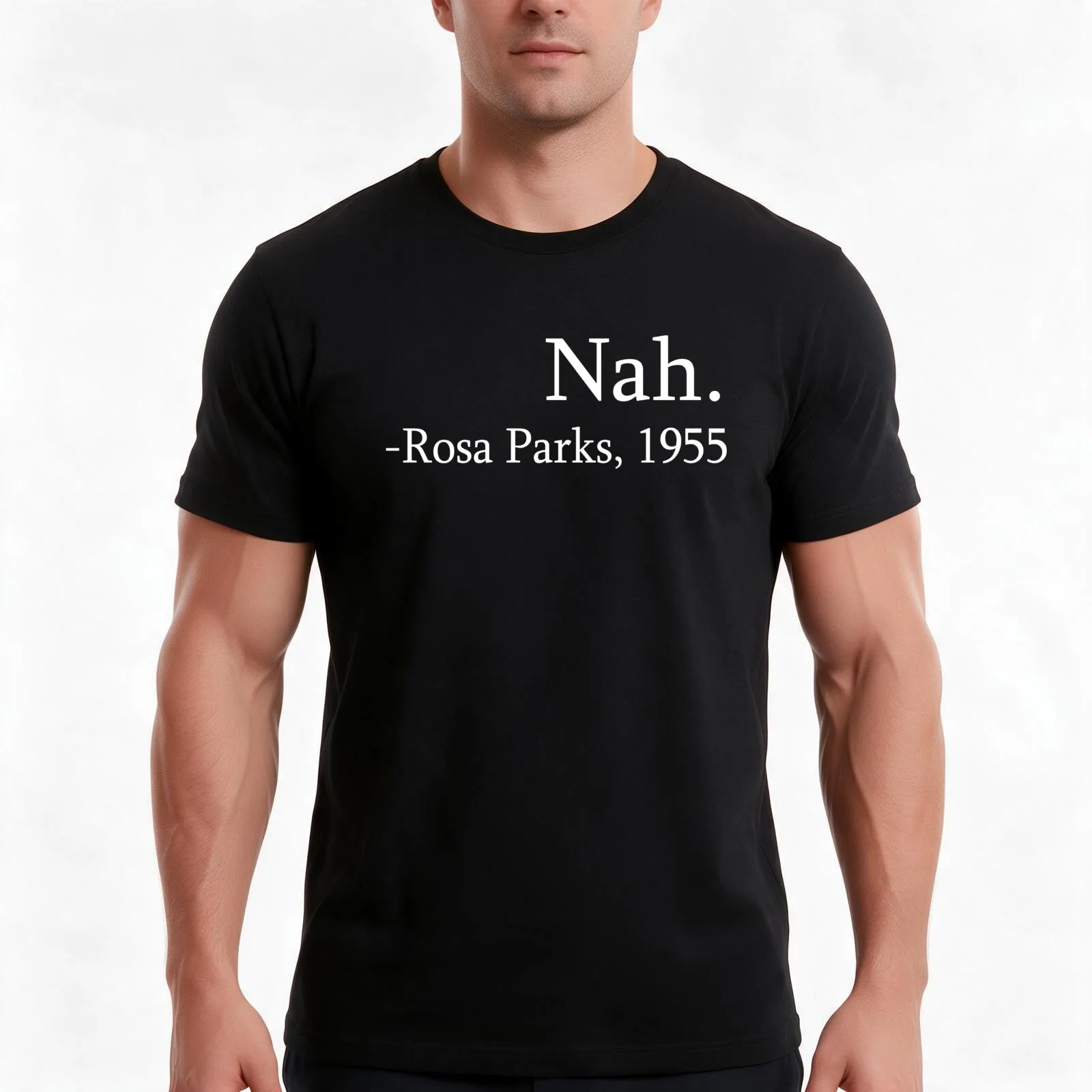 Nah rosa parks quote T-Shirt, Summer Casual Cotton Tee, Oversized Streetwear Tops, Vintage Graphic Print, Loose Fit Short Sleeve