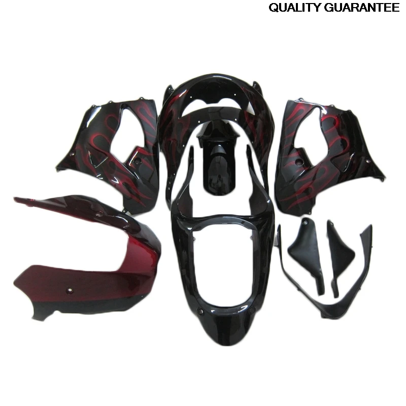 

Bodywork Protection Motorcycle fairings kits Fit For Kawasaki Ninja ZX9R 1998 1999 Black Red Fairing ninja zx9r 98 99 52