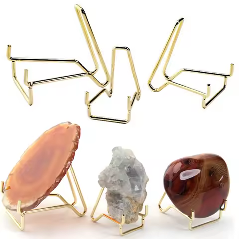 Metal Shelf Stones Crystal Cluster Agate Stand Holder Mineral Specimen Display Stand Chair-shaped Crystal Jewelry Display Base
