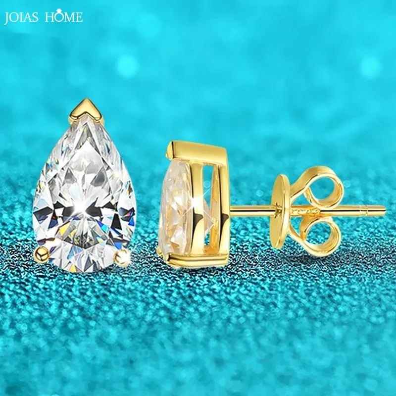 JH 1CT الكمثرى قطع مويسانيتي وأقراط للنساء تألق سوليتير مجوهرات 925 فضة هدية عيد الحب #1