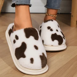 Winter Home Fur Slippers Women 2024 Comfort Soft Sole Couple Plush Slippers Woman Faux Fur Keep Warm Cotton-Padded Shoes Slides