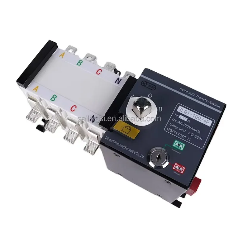 4P 250A Single Phase Automatic Transfer Switch (ATS) 2 in 1 Out with Fire Fighting for Diesel Generator
